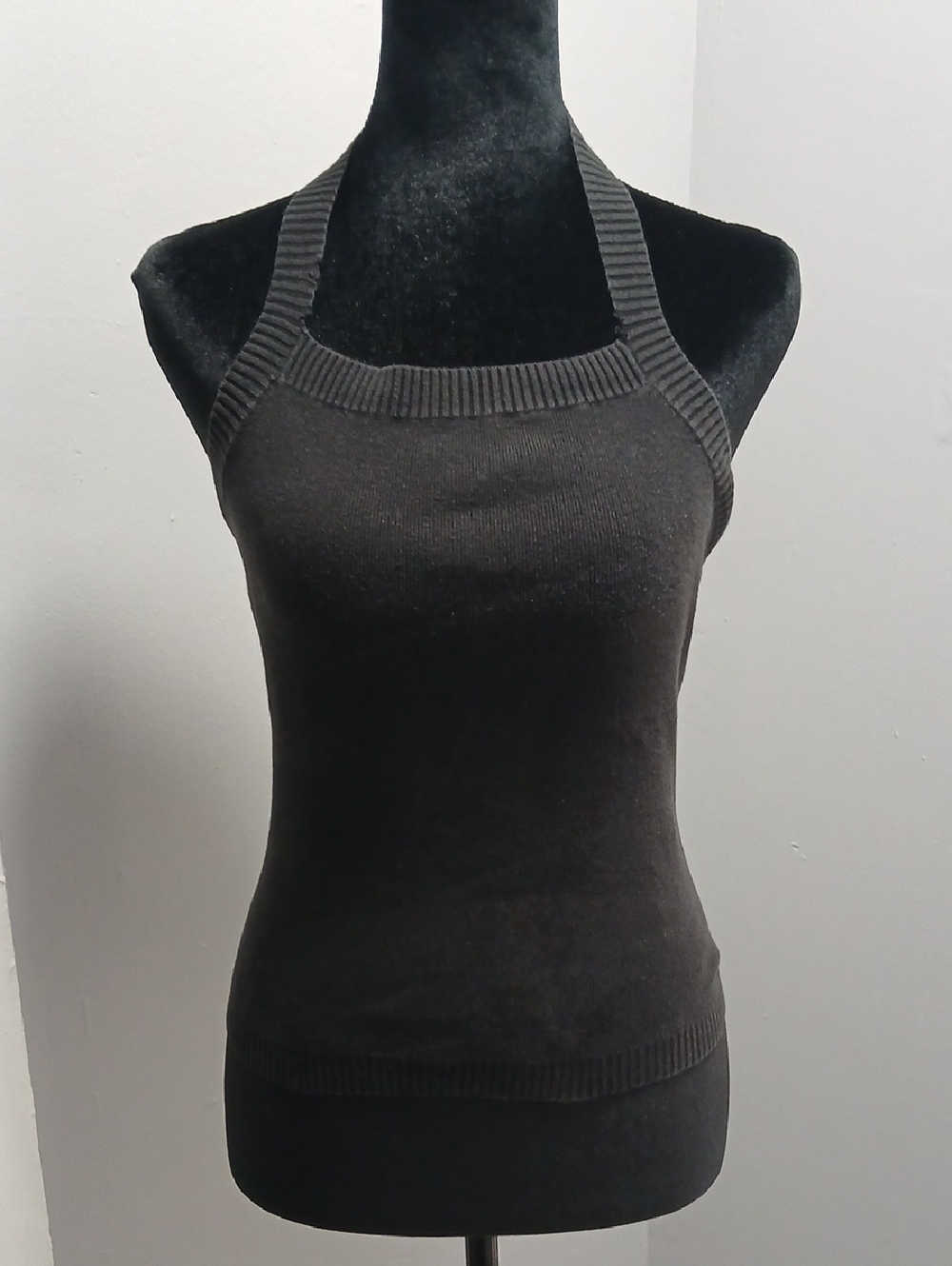 J. Crew Black Ribbed Halter Tank